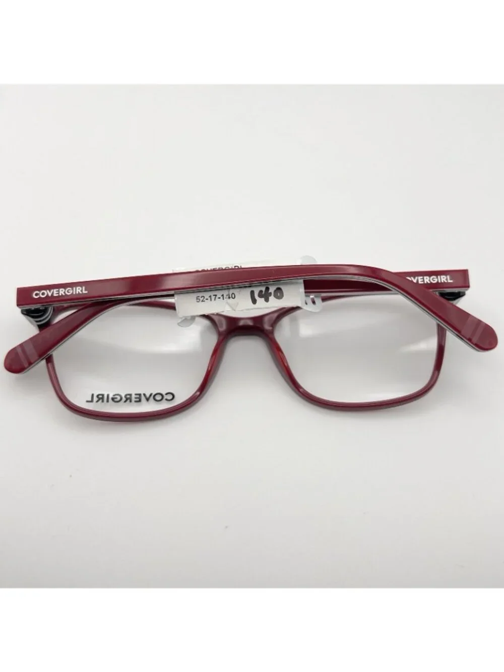 Covergirl CG0484 066 Shiny Red Women Full Square Eyeglass Frame 52-17-140